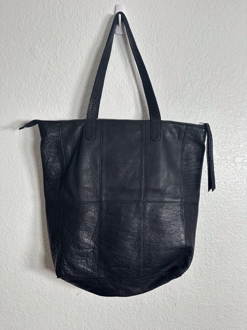 Day & Mood~ Anthropologie Black Pebble Leather Heather Tote - Picture 2 of 9